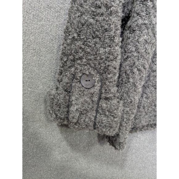 Focus Casual Life Cardigan Womens Large Chunky Sweater Button Fuzzy Wool Gray - Picture 9 of 14